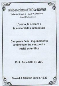 BENEDETTO DE VIVO – Campania Felix: inquinamento ambientale tra emozioni e realtà scientifica