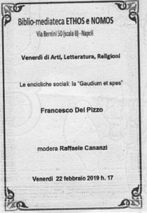 FRANCESCO DEL PIZZO – Le encicliche sociali: la “Gaudium et spes”