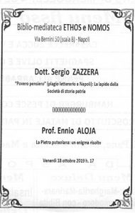 SERGIO ZAZZERA – “Povero pensiero” (plagio letterario a Napoli): La lapide della Società di Storia Patria