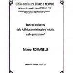 MAURO ROMANELLI - Storia ed evoluzione della Pubblica Amministrazione in Italia. A che punto siamo?