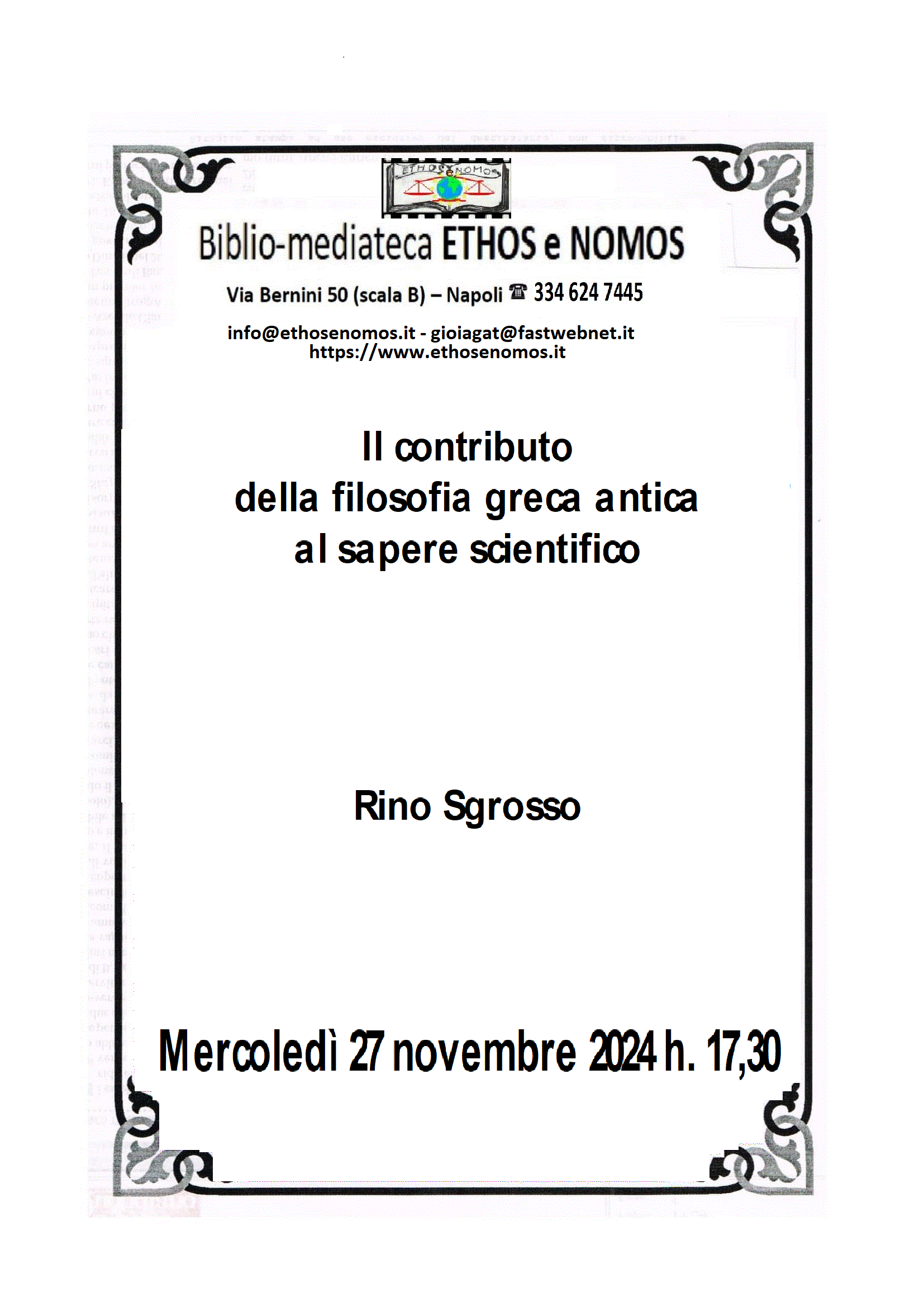 Rino Sgrosso - Il contributo della filosofia greca antica al sapere scientifico